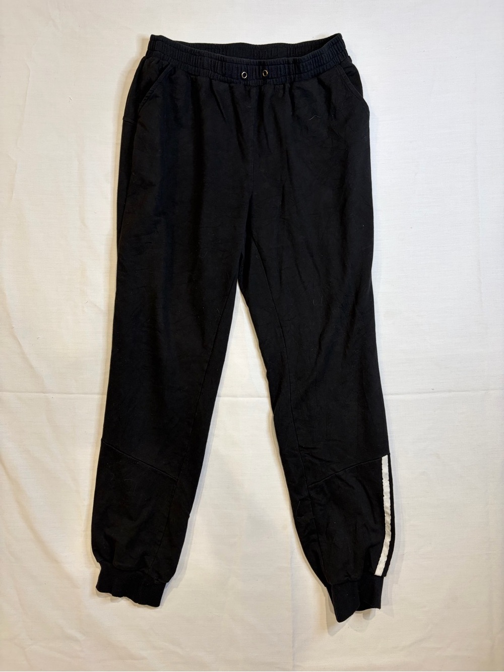 Source Unknown Black Kids Sweatpants with White Side Stripe